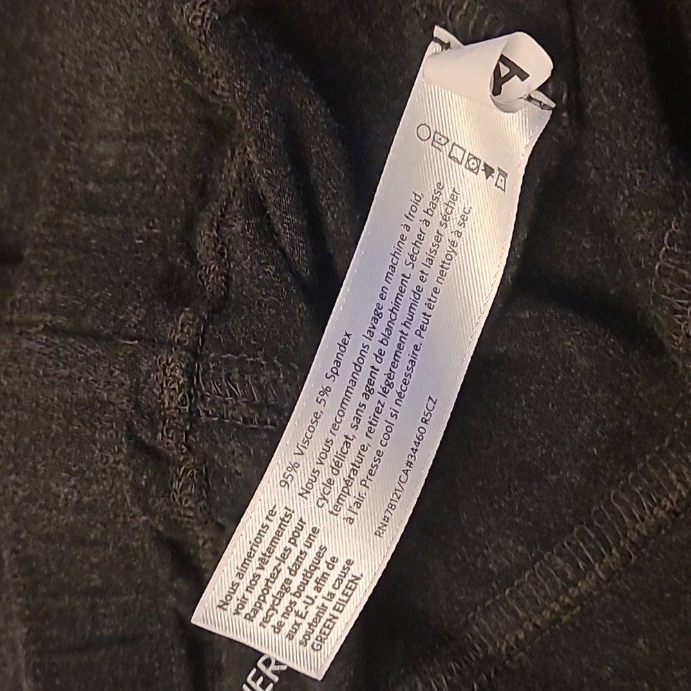 LIKE NEW Eileen Fisher Charcoal Grey Pull on Pants with Elastic Waist - Picture 8 of 11